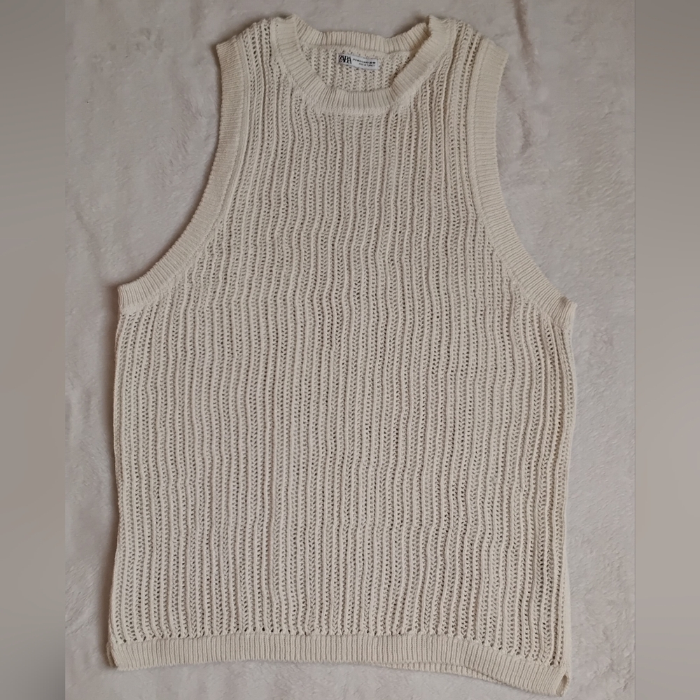 Zara Ivory Knit Top